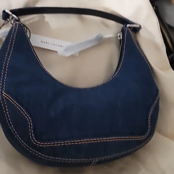 Marc Jacobs Navy Denim Hobo Bag - Picture 9 of 10